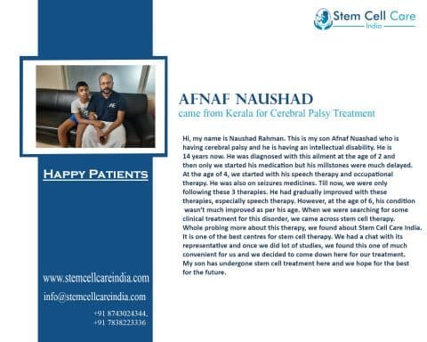 Afnaf Naushad Came From Kerala For Cerebral Palsy Treatment