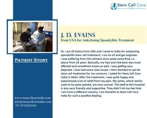 J.D.Evains From USA For Ankylosing Spondylitis Treatment