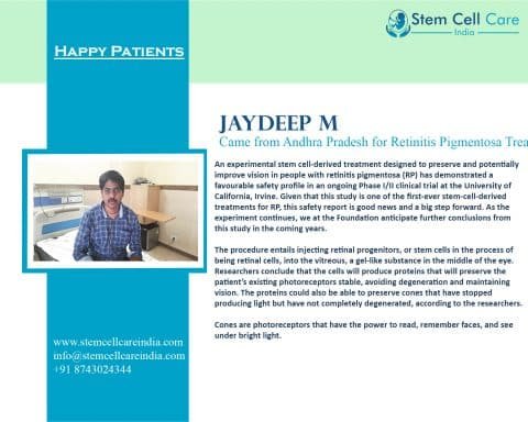Jaydeep M Came From Andhra Pradesh For Retinitis Pigmentosa Treatment