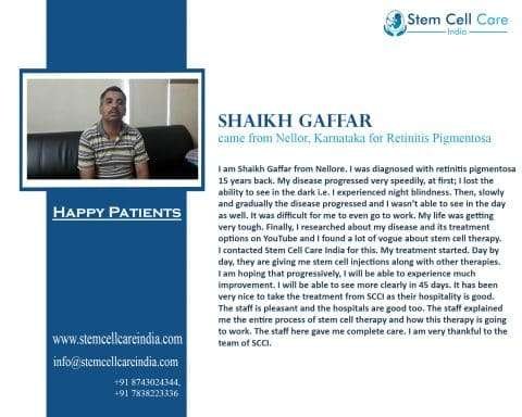 Shaikh Gaffar Came From Nellor, Karnataka for Retinitis Pigmentosa