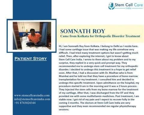 Somnath Roy Came From Kolkata for Orthopedic Disorder Treatment