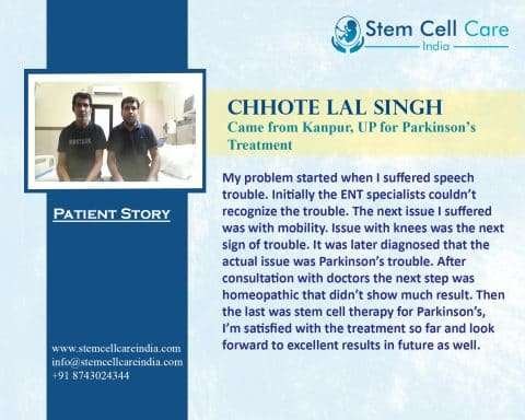 Chhote Lal Singh came from Kanpur, UP For Parkinson's Treatment