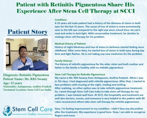 RRS Swamy who came from Amlapuram for Retinitis Pigmentosa Treatment SCCI