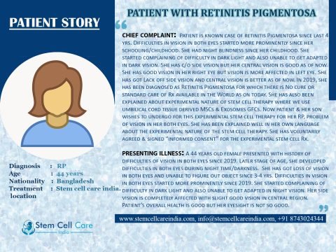 Patient from Bangladesh for Retinitis Pigmentosa