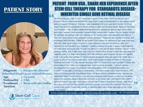 Patient from USA for Stargardts Disease