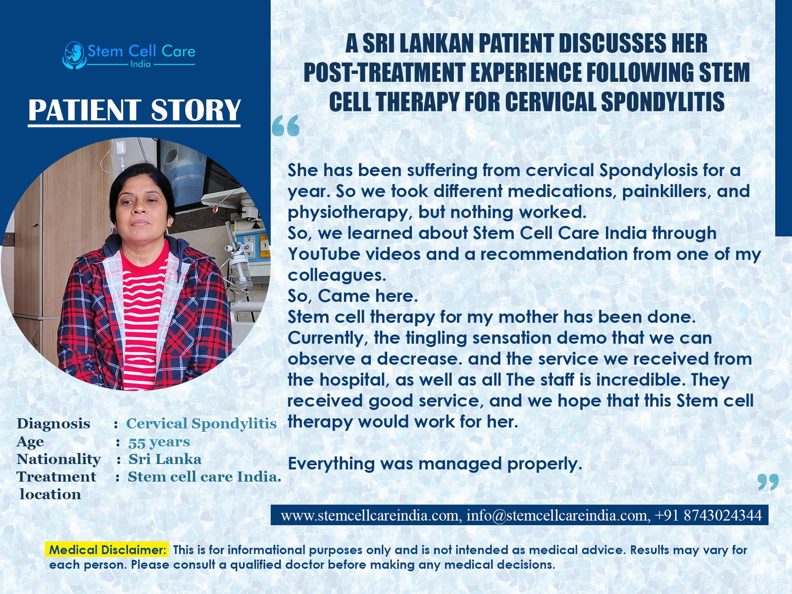 Sri Lankan Patient for Cervical Spondylosis